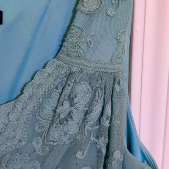Chris McLaughlin 2 pcs dress sz 18.  A beautiful soft aqua. Nwsizet(never worn). - Picture 6 of 7